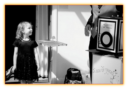 Children watching magician