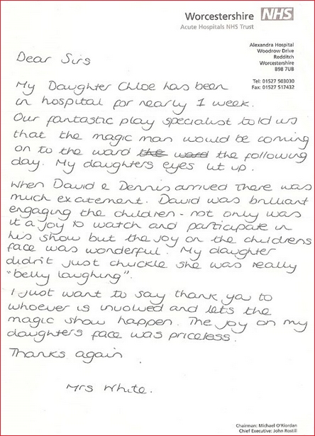 Magic testimonial letter